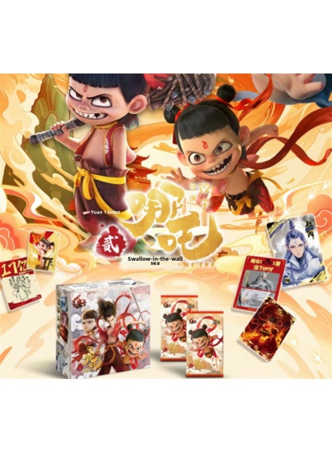 Which 2 Magic Child Sea Exquisite Card Magic Card Collection Ao C Colorful Character Card Rare Card Hot Sale-Color:Magic Card Nezha 1 Yuan Pack, 30 Packs Per Box, Free Shipping  - Image 1