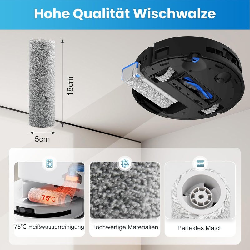 مجموعة ملحقات مكونة من 20 قطعة لمكنسة Ecovacs Deebot T80 Omni الروبوتية، قطع غيار تشمل فرشاة رئيسية واحدة، 2 أسطوانة مسح، 6 أكياس غبار، 4 مرشحات، 6 فرش جانبية، فرشاة تنظيف واحدة - Image 4