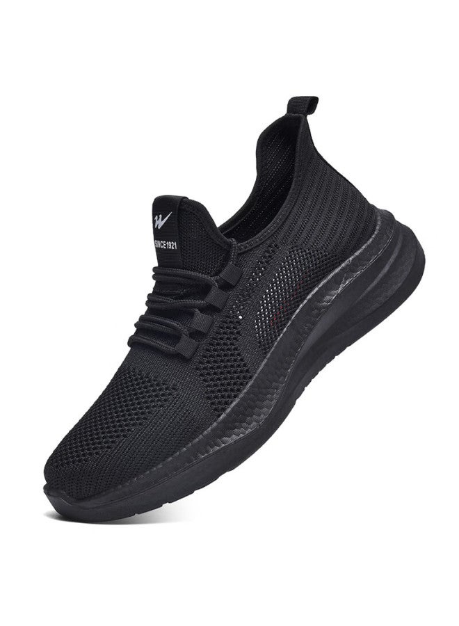 Double Star Eight Double Star Men's Breathable Lightweight Sports Shoes Mesh Casual Shoes All-match Running Shoes Soft Bottom Mesh Shoes Black Size 44 - Image 3