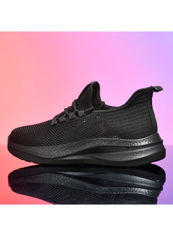 Double Star Eight Double Star Men's Breathable Lightweight Sports Shoes Mesh Casual Shoes All-match Running Shoes Soft Bottom Mesh Shoes Black Size 44 - Image 4