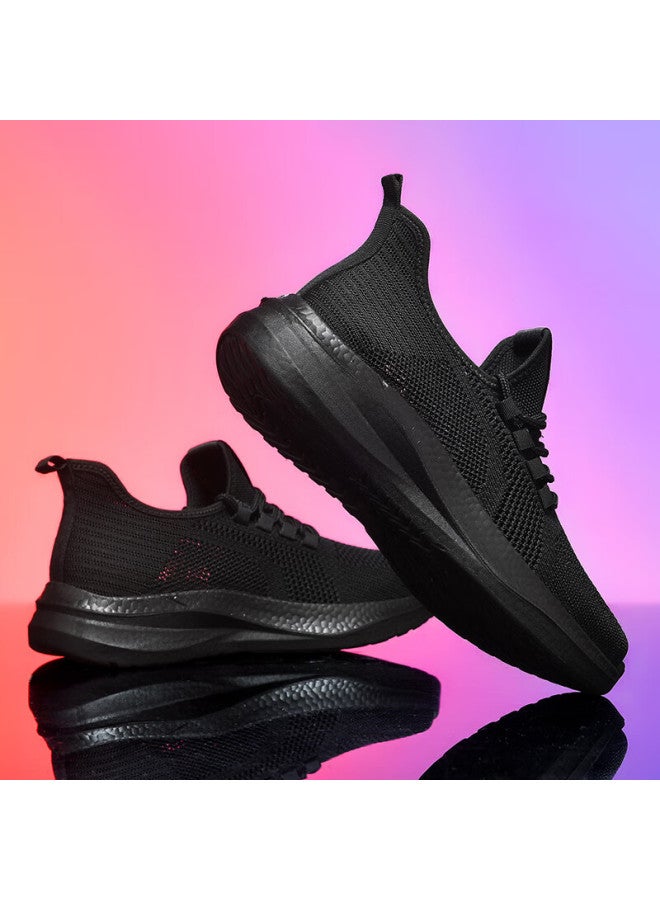 Double Star Eight Double Star Men's Breathable Lightweight Sports Shoes Mesh Casual Shoes All-match Running Shoes Soft Bottom Mesh Shoes Black Size 44 - Image 5