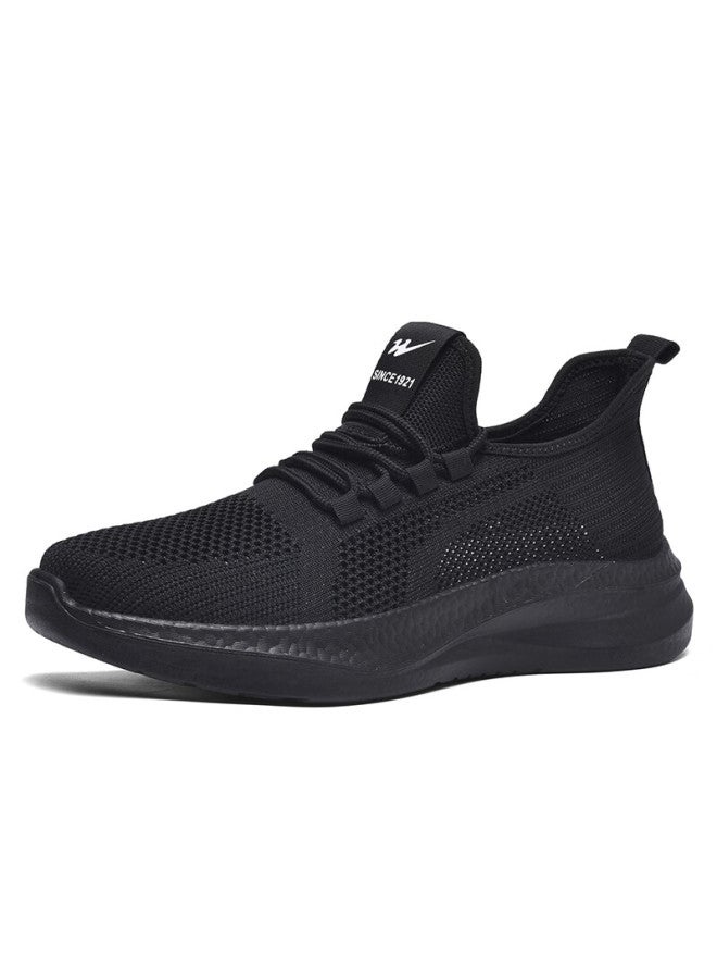 Double Star Eight Double Star Men's Breathable Lightweight Sports Shoes Mesh Casual Shoes All-match Running Shoes Soft Bottom Mesh Shoes Black Size 44 - Image 2
