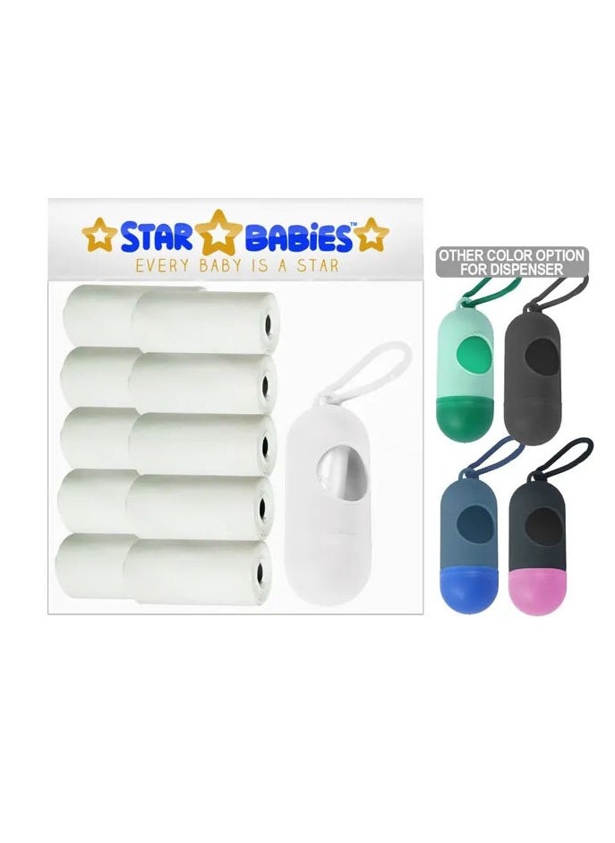 STAR BABiES Star Babies - Scented Bag Pack of 10/150 Bags White & Assorted Dispenser  - Image 1