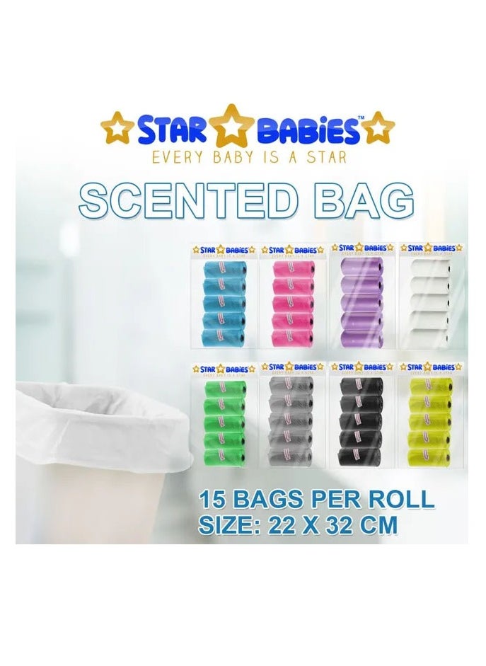 STAR BABiES Star Babies - Scented Bag Pack of 10/150 Bags White & Assorted Dispenser  - Image 4