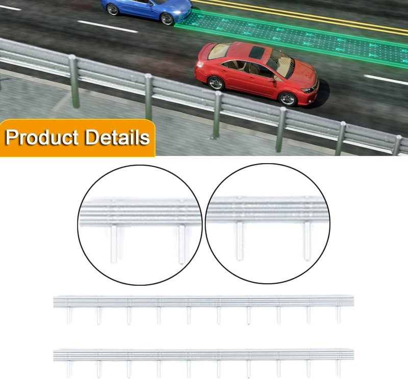 2 Pieces Model Road Scene Railings Architecture Projects 1: 87Scale Architectural Sand Table Decors, Silver - Image 3