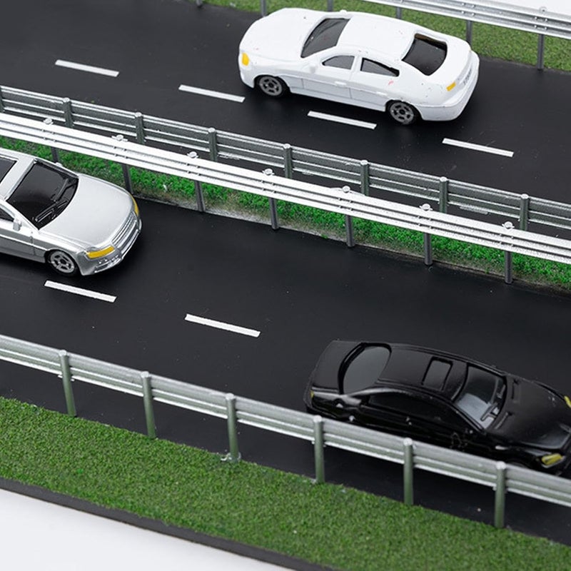 2 Pieces Model Road Scene Railings Architecture Projects 1: 87Scale Architectural Sand Table Decors, Silver - Image 2