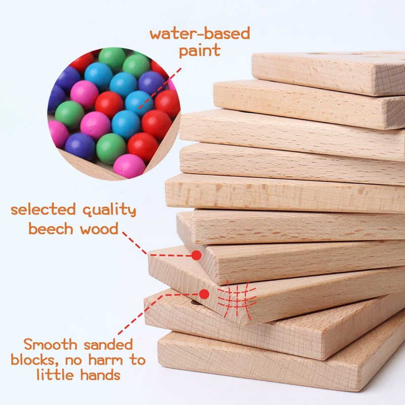 BBtinker Wooden Number Tracing Board Set, Toddler Montessori Math Beads Counting Toy, Preschool Learning and Educational Math Game for Kids - Image 4