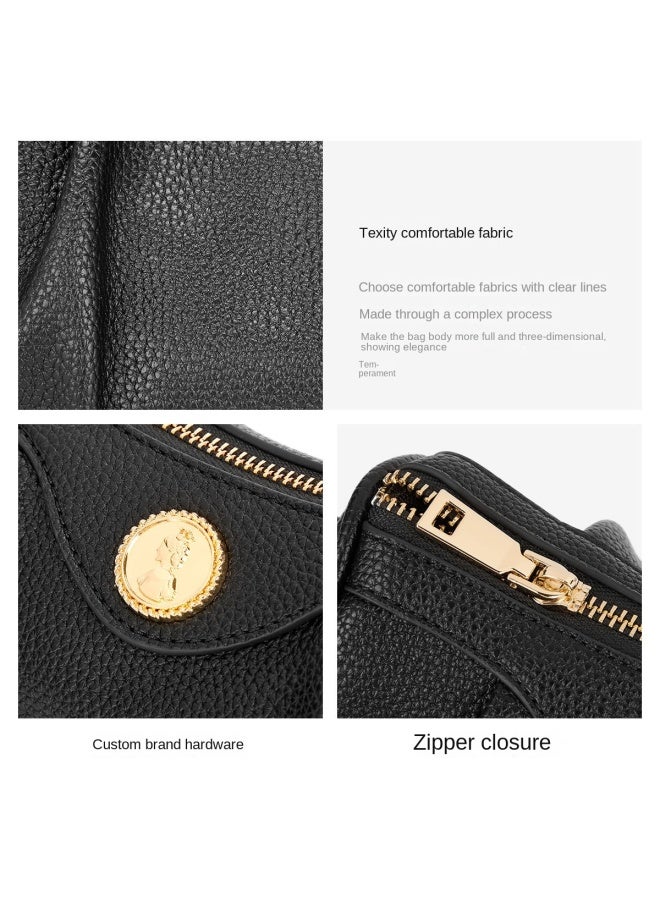 Josiny Light Luxury Retro Cylinder Bag】 Solid Color Textured Crossbody Bag, Casual Small Round Bag, Shoulder Bag For Women - Image 5