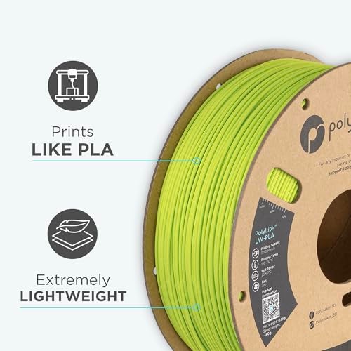 polymaker خيوط بوليمكر خفيفة الوزن PLA 1.75 مم أخضر زاهي 0.8 كجم، خيوط بوليلايت 3D طابعة PLA أخضر زاهي كثافة منخفضة، الطباعة مع معظم طابعات 3D - Image 5