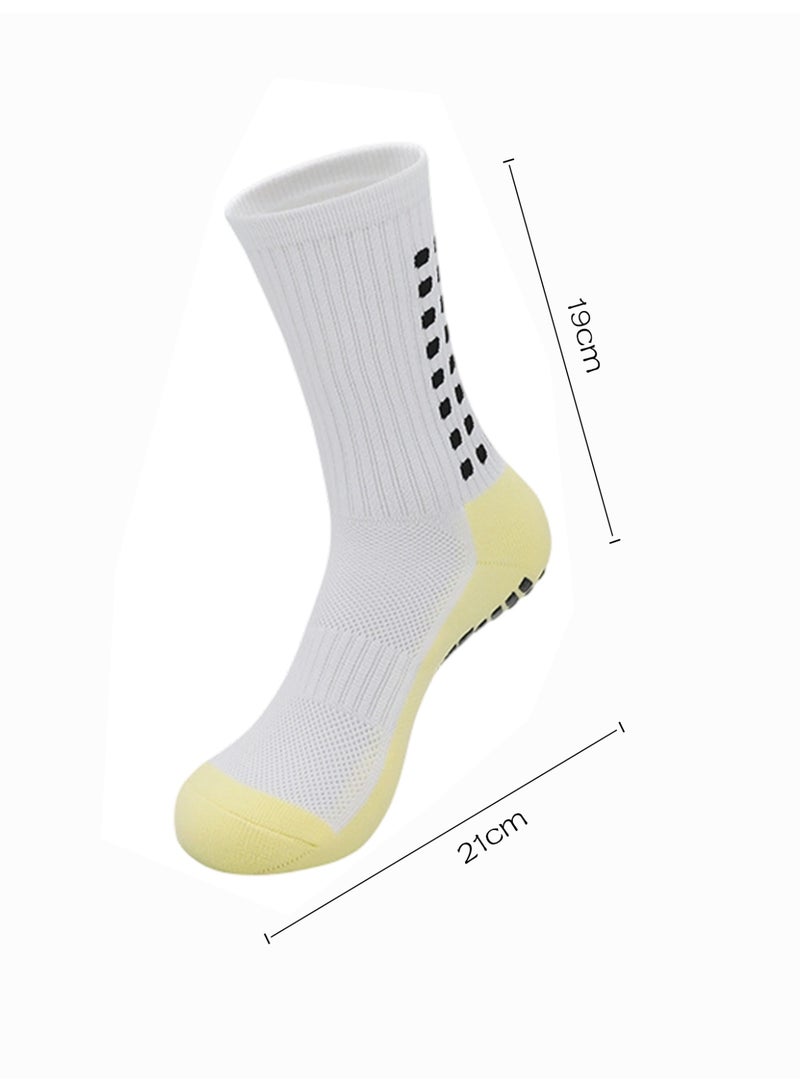 3 Pairs Premium Anti-Slip Grip Soccer Socks | Non-Skid Compression Athletic Football Training Socks for Men & Women - Image 2