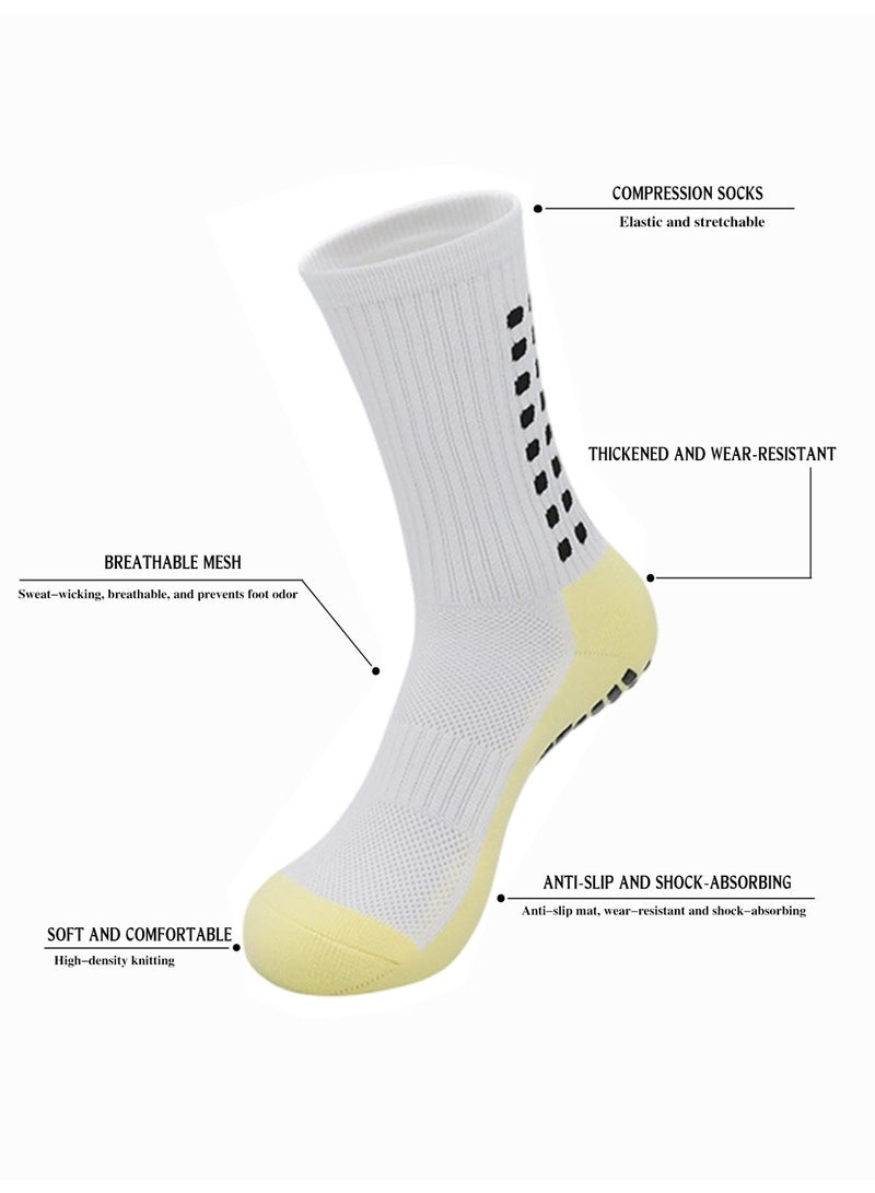 3 Pairs Premium Anti-Slip Grip Soccer Socks | Non-Skid Compression Athletic Football Training Socks for Men & Women - Image 3