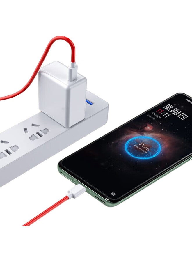 Ten Flashes Shan, Suitable For Oneplus Data Cable Charging Cable, Warp Fast Charging Pd65W Super Fast Charging, For 1+9Pro/9/9R/9Rt/8T/8/7/Oppo, Dual-Head Type-C To Type-C - Image 1