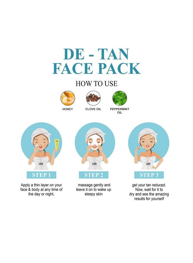 Love Earth De-Tan Face Pack For Instant Tan Removal | Brightens & Smoothens|All Skin Type 50G - Image 4