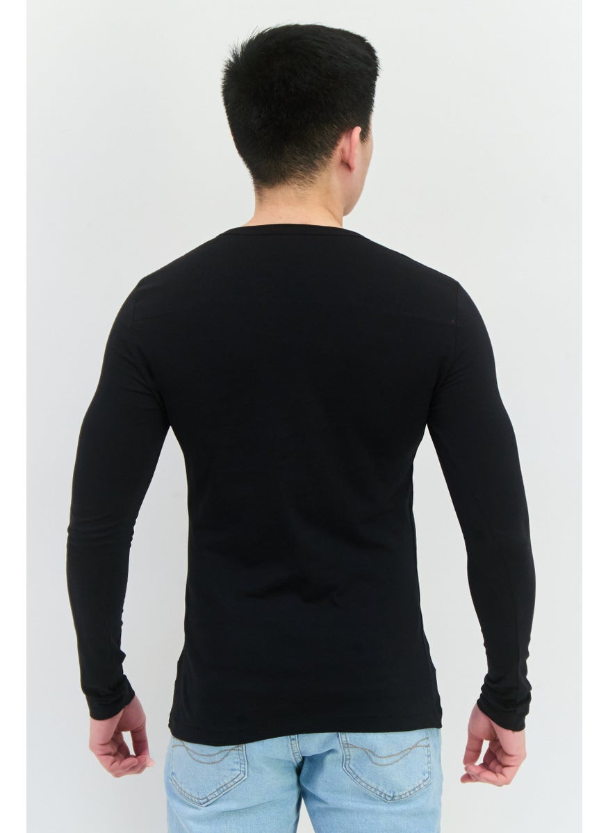 Men Crew Neck Long  Sleeves Brand Logo Shirt, Black - pzsku/ZCB0B6601BF10E89C2117Z/45/_/1739196957/460ee862-c5e0-4ea4-baa0-5a1caafe733b