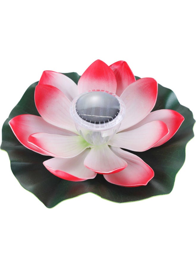 NIBEMINENT Solar Powered LEDs Lotus Light Red/White 13x12x13cm 