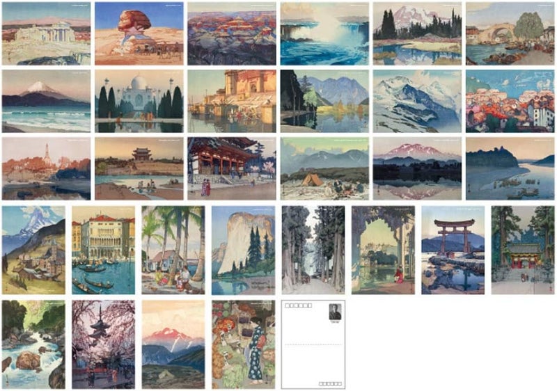 HOSTEESSCHOICE Beautiful Art Postcards set of 30 Japanese Artist Hiroshi Yoshida Post card variety pack Famous Painting Scenery,4 x 6 Inches - Image 1