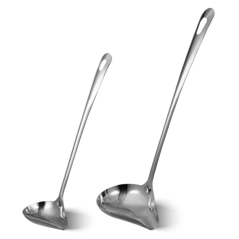 Stainless Steel Drizzle Spoons with Pour Spout for Kitchen Use, Ergonomic Design - Image 1