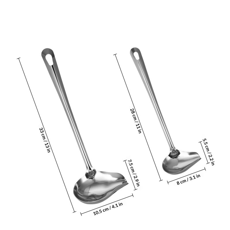 Stainless Steel Drizzle Spoons with Pour Spout for Kitchen Use, Ergonomic Design - Image 2