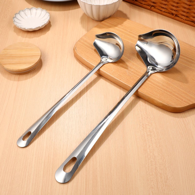 Stainless Steel Drizzle Spoons with Pour Spout for Kitchen Use, Ergonomic Design - Image 5