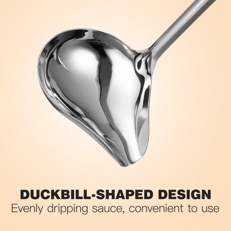 Stainless Steel Drizzle Spoons with Pour Spout for Kitchen Use, Ergonomic Design - Image 3