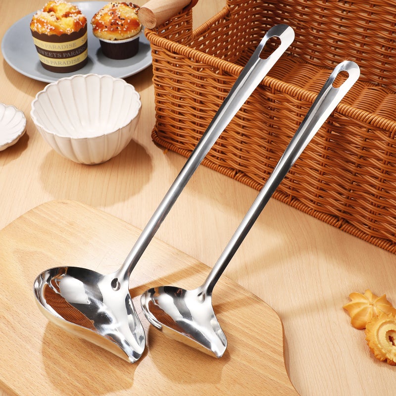 Stainless Steel Drizzle Spoons with Pour Spout for Kitchen Use, Ergonomic Design - Image 4