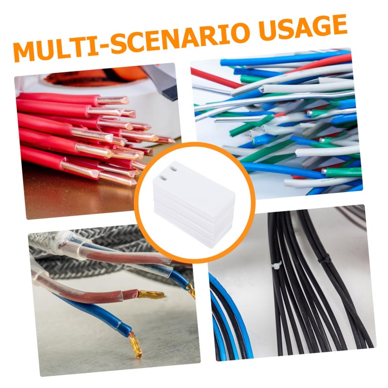 50 Pcs White PVC Cable Tags Blank Write On Labels For Wire Cord Identification - Image 4