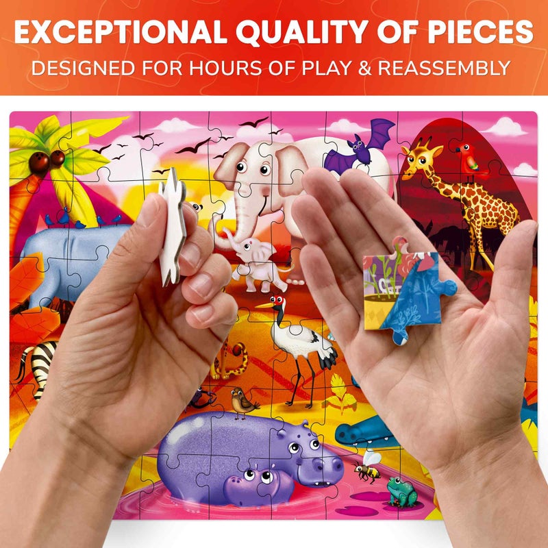 QUOKKA Puzzles for Kids Ages 4-6 â€“ 4 x 48 Pieces Jigsaw Puzzles for Toddlers 2-4 â€“ Children's Game Ages 3-5 for Learning Farm Animals â€“ Educational Preschool Toy for Boys and Girls 4-8 Years Old - Image 4