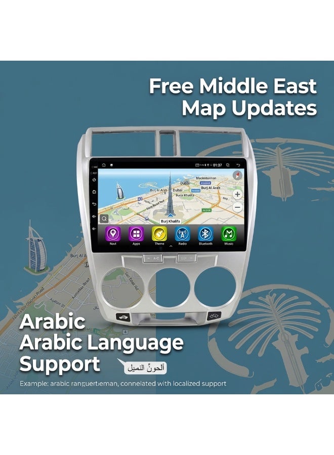 نظام وسائط متعددة ذكي فاخر يعمل بنظام أندرويد لهوندا سيتي 2008-2014، شاشة لمس عالية الدقة، نظام ملاحة لاسلكي، كاربلاي، أندرويد أوتو، نظام تحديد المواقع العالمي (GPS)، ترفيه بدقة 4K - Image 4