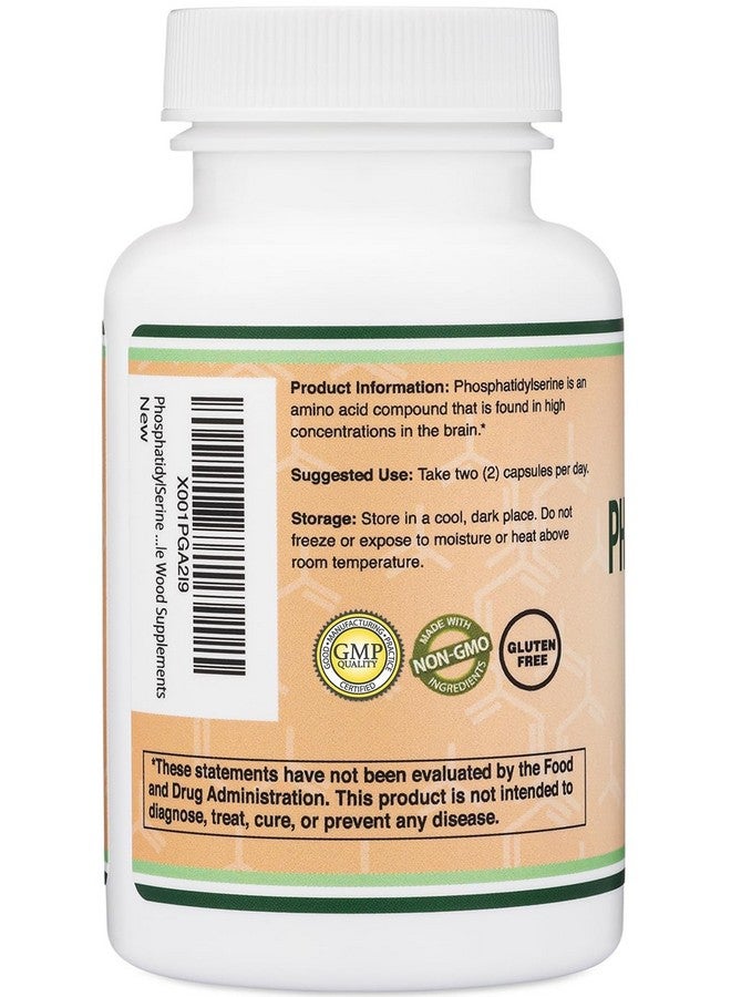 Double Wood Supplements مكمل فوسفاتيديل سيرين 300 ملغ لكل حصة، 120 كبسولة (مجمع فوسفاتيديل سيرين) من دابل وود - Image 3