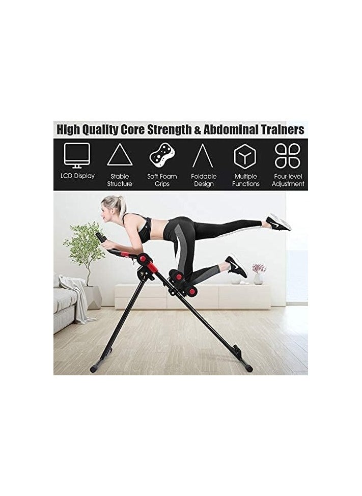 Yameem - Vertical Ab Shaper Machine: Adjustable & Foldable Core Strength Trainer for Home Gym | Multi-Functional Power Plank Abs Sculptor with Leg Extensions for Maximum Six-Pack Abs and Total Core Workout - Image 1