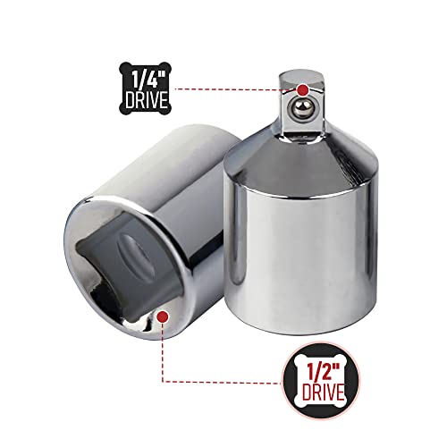 FOCMKEAS Socket Adapter 1/2" Drive (F) to 1/4"(M), CR-V, Female to Male, 2PCS - Image 4