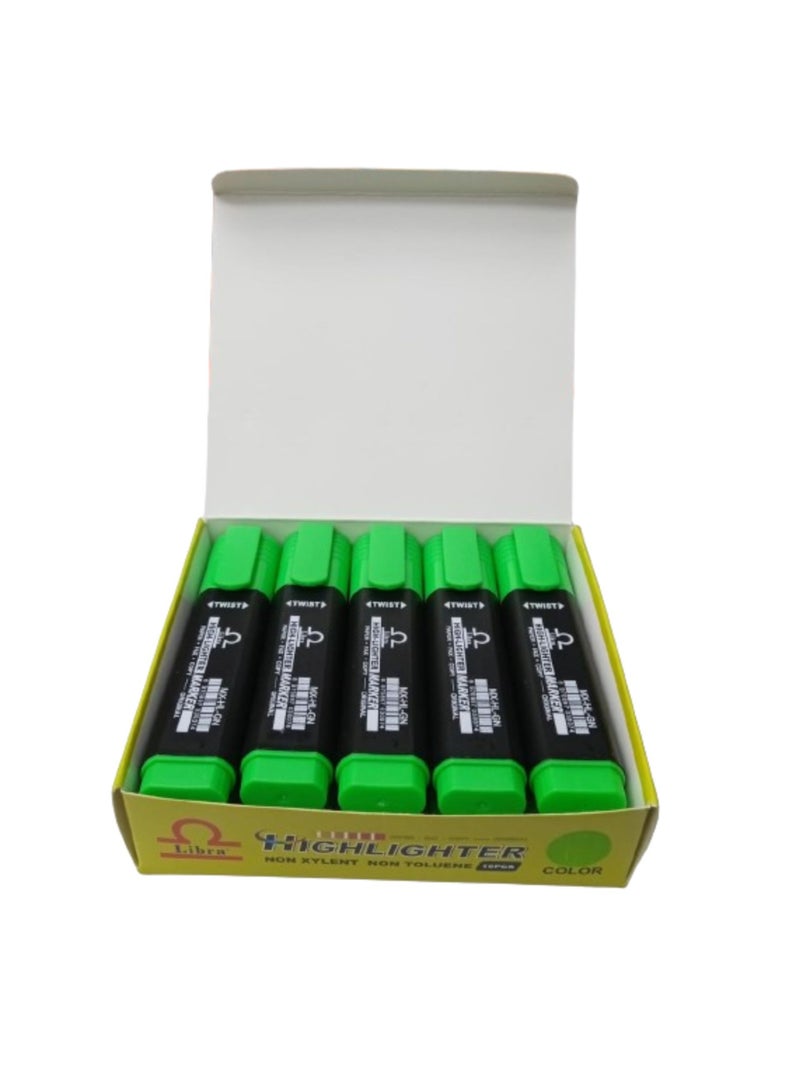 Libra highlighter (10 Pcs Per box) Green - Image 1