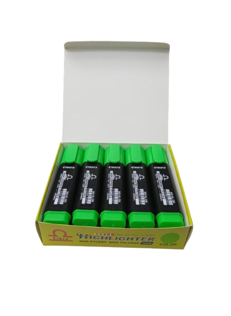 Libra highlighter (10 Pcs Per box) Green - Image 2