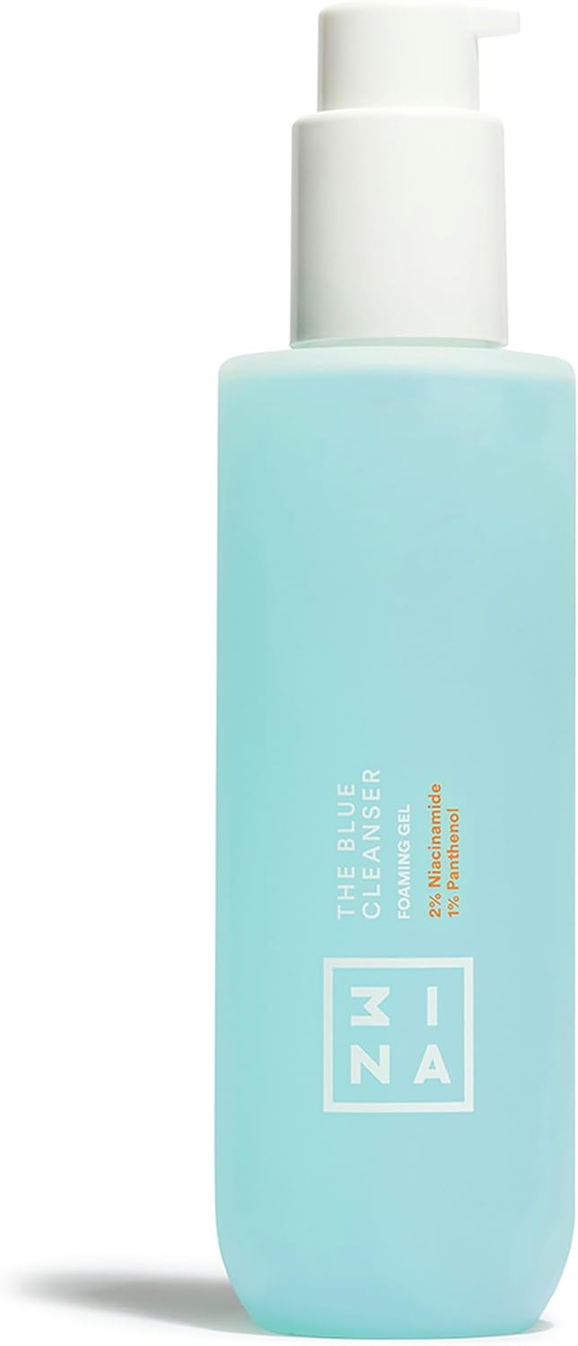 3ina MAKEUP The Blue Cleanser Gel Face Wash 2 Niacinamide 1 Panthenol Balance Sebum Production Face Cleanser