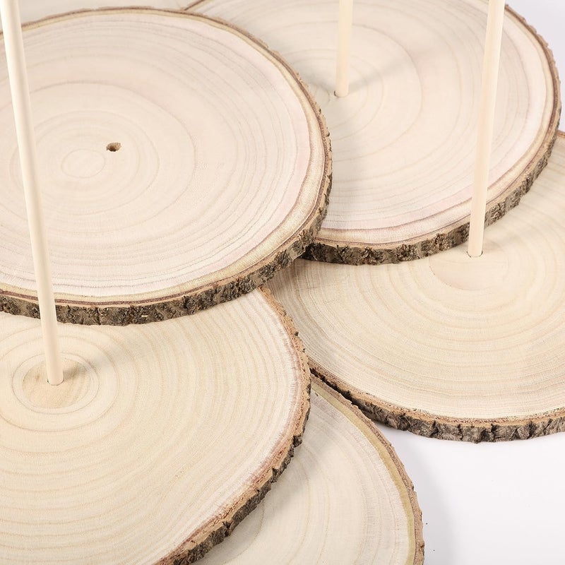 Canlierr Baby Shower Table Centerpiece Decor 144 Pcs Balloons Wooden 910in Rounds Circles Slices with Stick DIY Craft Birthday Wedding Gender Reveal Bear Party Table DecorationsBrown and Blue - Image 2