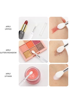 SYOSI Lip Applicators, 15 Pcs Silicone Lip Applicator, Lip Scrub Brush, with Cap Double-ended Reusable Makeup Brushes, Reusable Beauty Makeup Tools for Eyeshadow, Lip Gloss, Mask Cream (white)  - Image 2