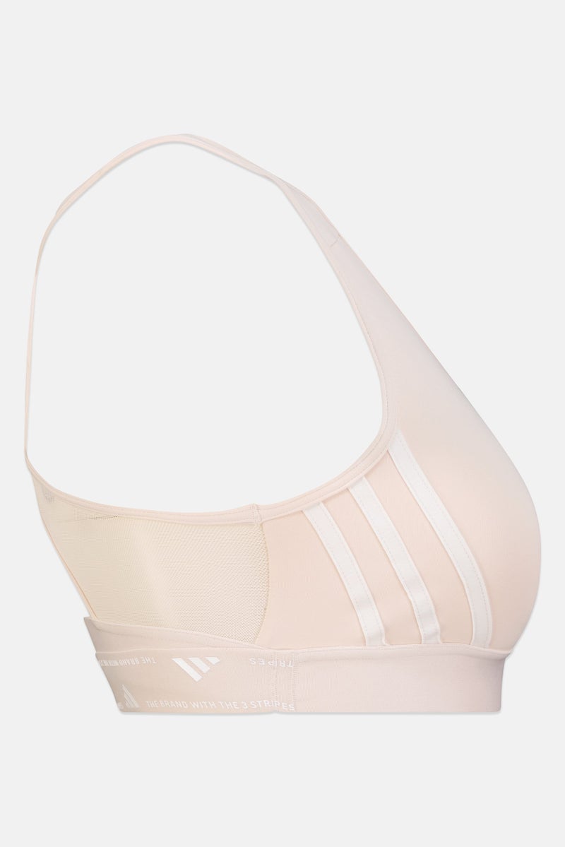 Adidas Women Sportswear Fit Brand Logo Training Bra, Light Pink - Image 4