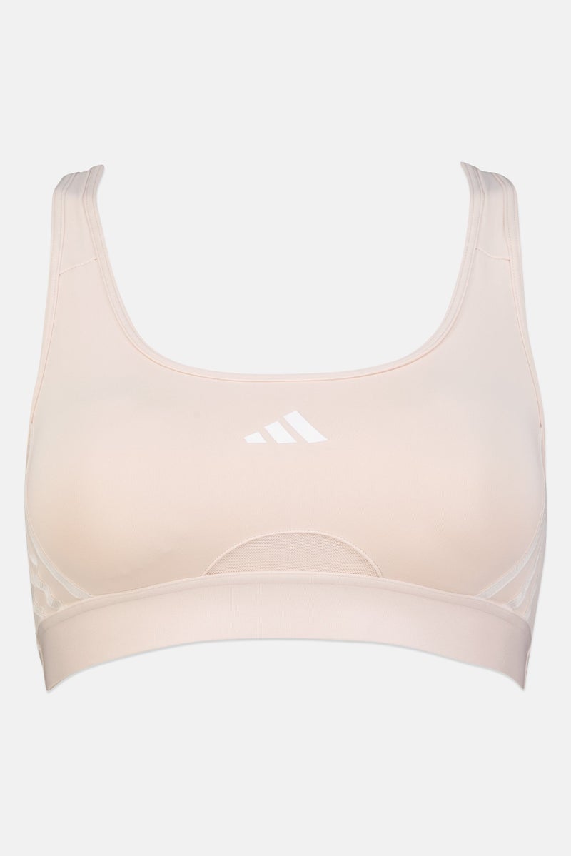 Adidas Women Sportswear Fit Brand Logo Training Bra, Light Pink - Image 2