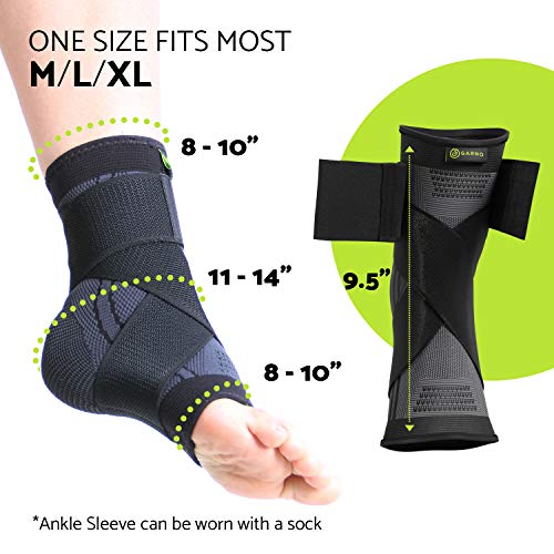 GARNO Ankle Brace – Compression Foot Sleeve with Adjustable Straps for Men & Women, Plantar Fasciitis & Achilles Support, Heel & Arch Pain Relief, Swelling & Injury Recovery, Protection for Sports, Running & Basketball (One Size Fits Most, Black) - Image 5