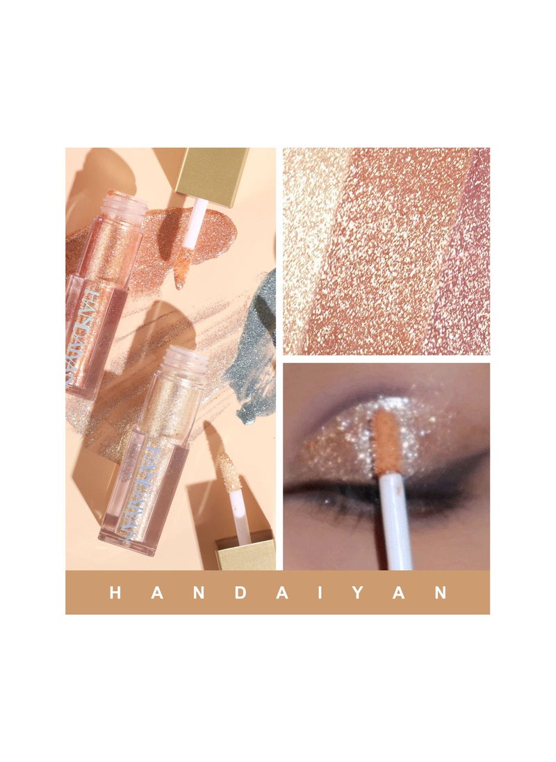 Handaiyan Liquid Eyeshadow Glitter Ultra-shiny shimmer Long Lasting Quick Drying Easy to Apply Loose Bling Glitter Diamond Pigmented Glue for Eye Crystals Makeup  - Image 2