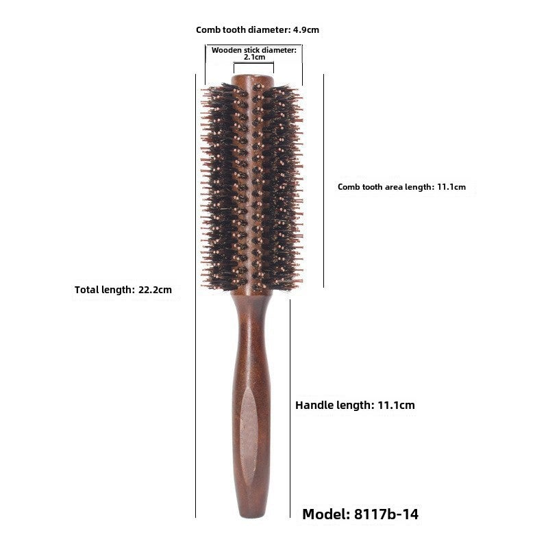 Generic Natural Bristle Round Hairbrush for Styling 8117B-14 Routed Large