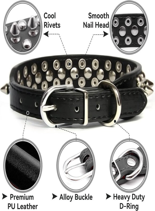 TELEYI Green Dog Spike Collars,Mushroom Rivet Spike Puppy Collars Girls Boys Leather Studded Cat Collar Adjustable Metal Buckle Durable Training for XXS XS Small Medium Large Terrier Breed,XSmall - Image 5
