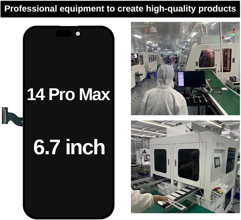 Fixerman Store for iPhone 14 Pro Max Screen Replacement Full HD 6.7 inch,3D Touch LCD Display Digitizer Assembly with Repair Tools,Compatible with Model A2894, A2651, A2893, A2896, A2895 - Image 4