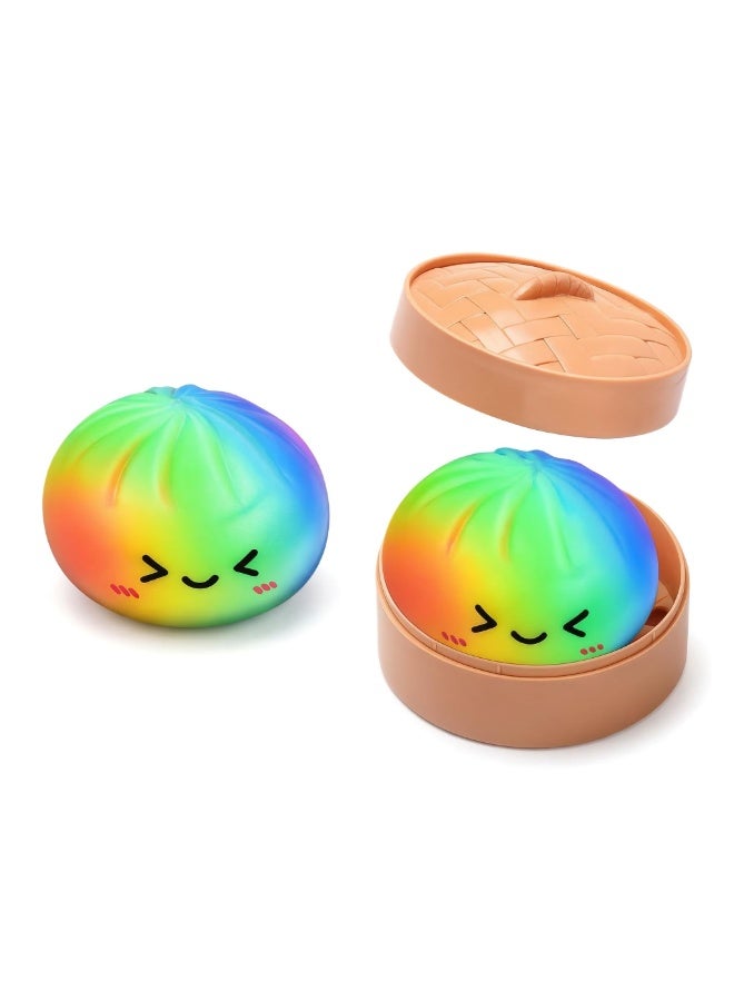 Dumpling Squishy Toy Set – Slow Rising Sensory Stress Balls with Steamer, Anxiety Relief Fidget Dough, Mystery Box Gift for Kids & Adults - Image 3