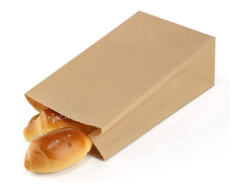 Tia Crafts Eco-friendly Food Grade Paper Bags for Food Packing | Square Flat Bottom | Useful for Grocery, fruits, gifting, cookies Take Away 9X5X3 inch (Capacity: pack of 250 grams, 100 bags) - Image 1