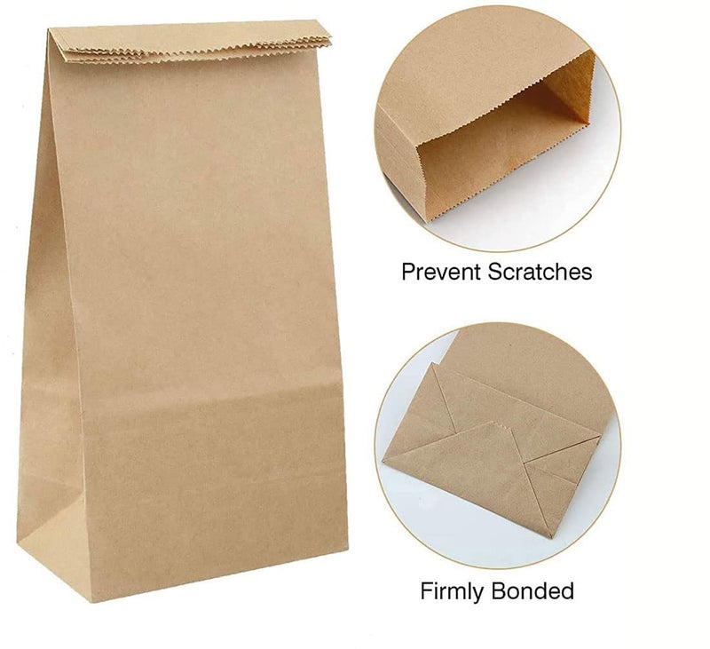 Tia Crafts Eco-friendly Food Grade Paper Bags for Food Packing | Square Flat Bottom | Useful for Grocery, fruits, gifting, cookies Take Away 9X5X3 inch (Capacity: pack of 250 grams, 100 bags) - Image 4