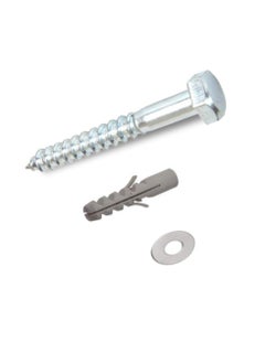 Duravel Duravel 10 Pcs Galvanized (G.I) Hex Head Coach Screws with Washer & Plug Wood Working for Holding Together Heavy Timber & Concrete Working (6mm, Length 1-1/2 inch)  - Image 2