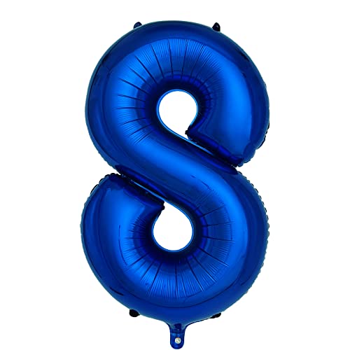 cocodino Navy Blue Number 8 Balloons 40 Inch Large Dark Blue Helium Foil Balloons for Birthday Party 2024 Graduation Decorations Anniversary Celebrations Number 8 - Image 1