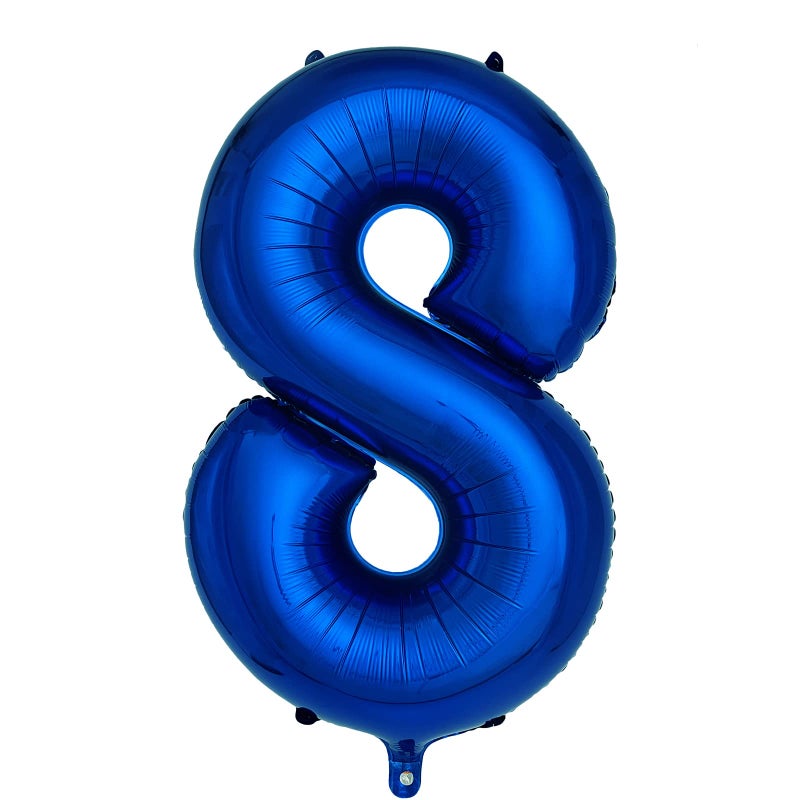 cocodino Navy Blue Number 8 Balloons 40 Inch Large Dark Blue Helium Foil Balloons for Birthday Party 2024 Graduation Decorations Anniversary Celebrations Number 8 - Image 2