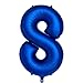 cocodino Navy Blue Number 8 Balloons 40 Inch Large Dark Blue Helium Foil Balloons for Birthday Party 2024 Graduation Decorations Anniversary Celebrations Number 8 - Image 3